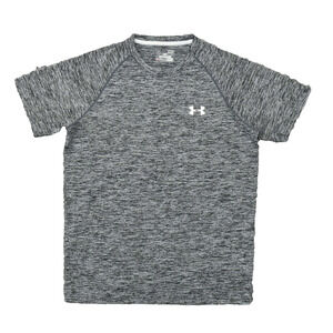 Under Armour Women's Size S Basic Short Sleeve Gray Solid Polyester Crew Neck